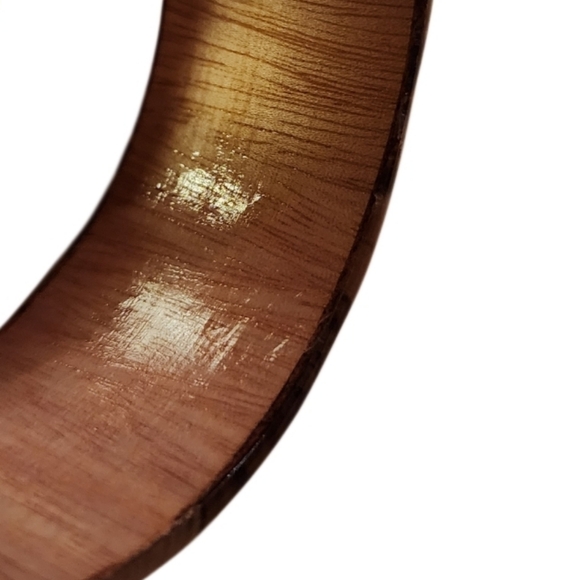 VINTAGE RESIN WOOD BANGLE SET EARTH TONE CHUNKY STATEMENT HIPPIE BOHO - Picture 10 of 16